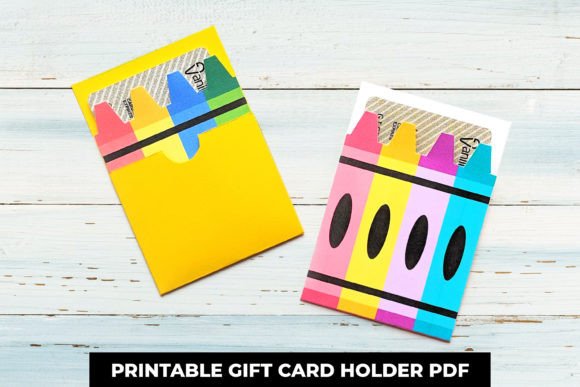4 Crayons Gift Card Holder PDF