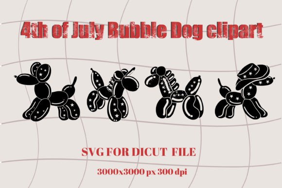 4th of July Balloon Dogs SVG