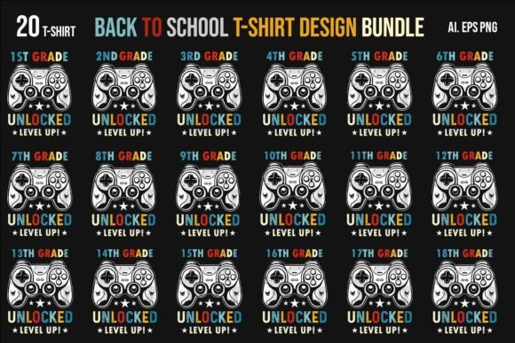 Back to School Level Up T-Shirt Bundle: Strategic Use for Branding, Creativity, and Productivity