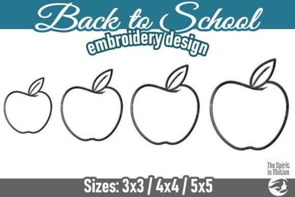 Back to School Outline Apple: A Whimsical Embroidery Design for Creative Expression