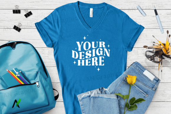 Bella Canvas 3005 V-Neck Mockup - 006: A Professional Tool for T-Shirt Designers and Entrepreneurs