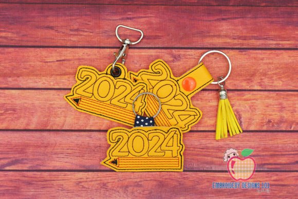 Class of 2024 Keyfob Keychain ITH: A Versatile Machine Embroidery Design for All Skill Levels