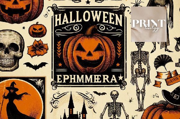 Retro Halloween Graphics Pack: Timeless Designs for Spooky Creations
