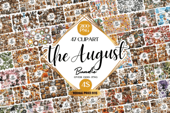 The August Clipart Huge Bundle